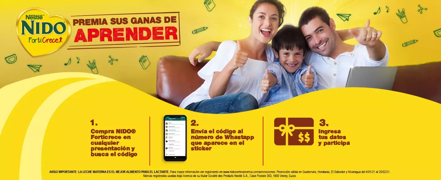 NIDO® FORTICRECE® inicia el año premiando las ganas de aprender de los niños en edad escolar.